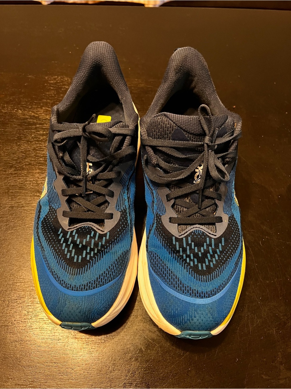 Hoka Men's Blue and Yellow Running Shoes SIZE 11D